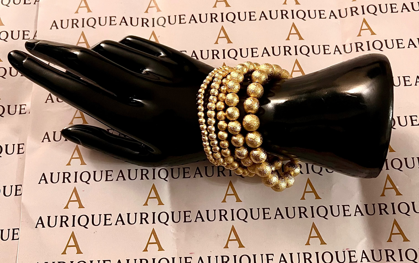 5 Pieces Gold Beaded Bangle