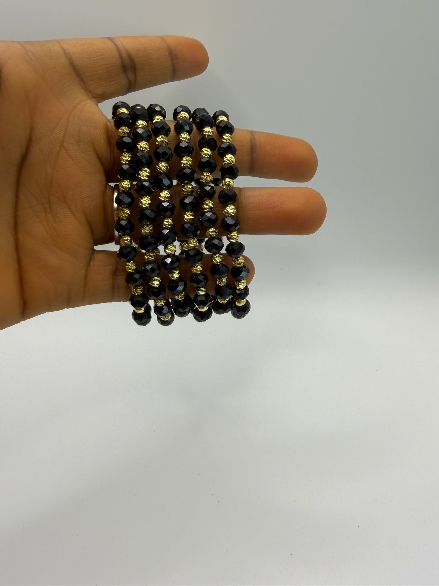 Diamond Cut Gold and Black Bracelet