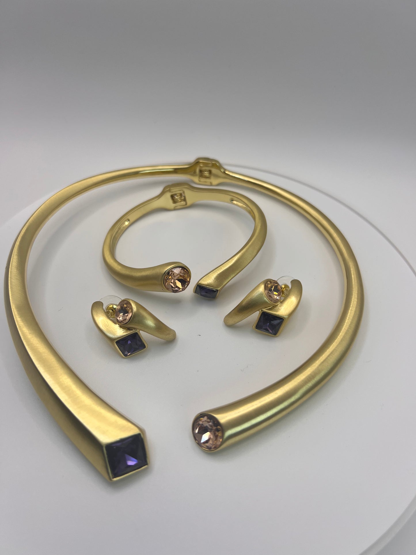 Gold with Purple Stone Set