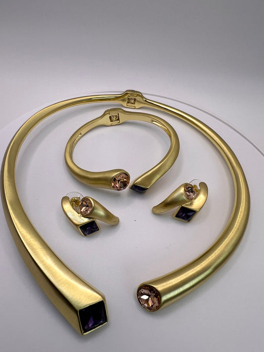 Gold with Purple Stone Set