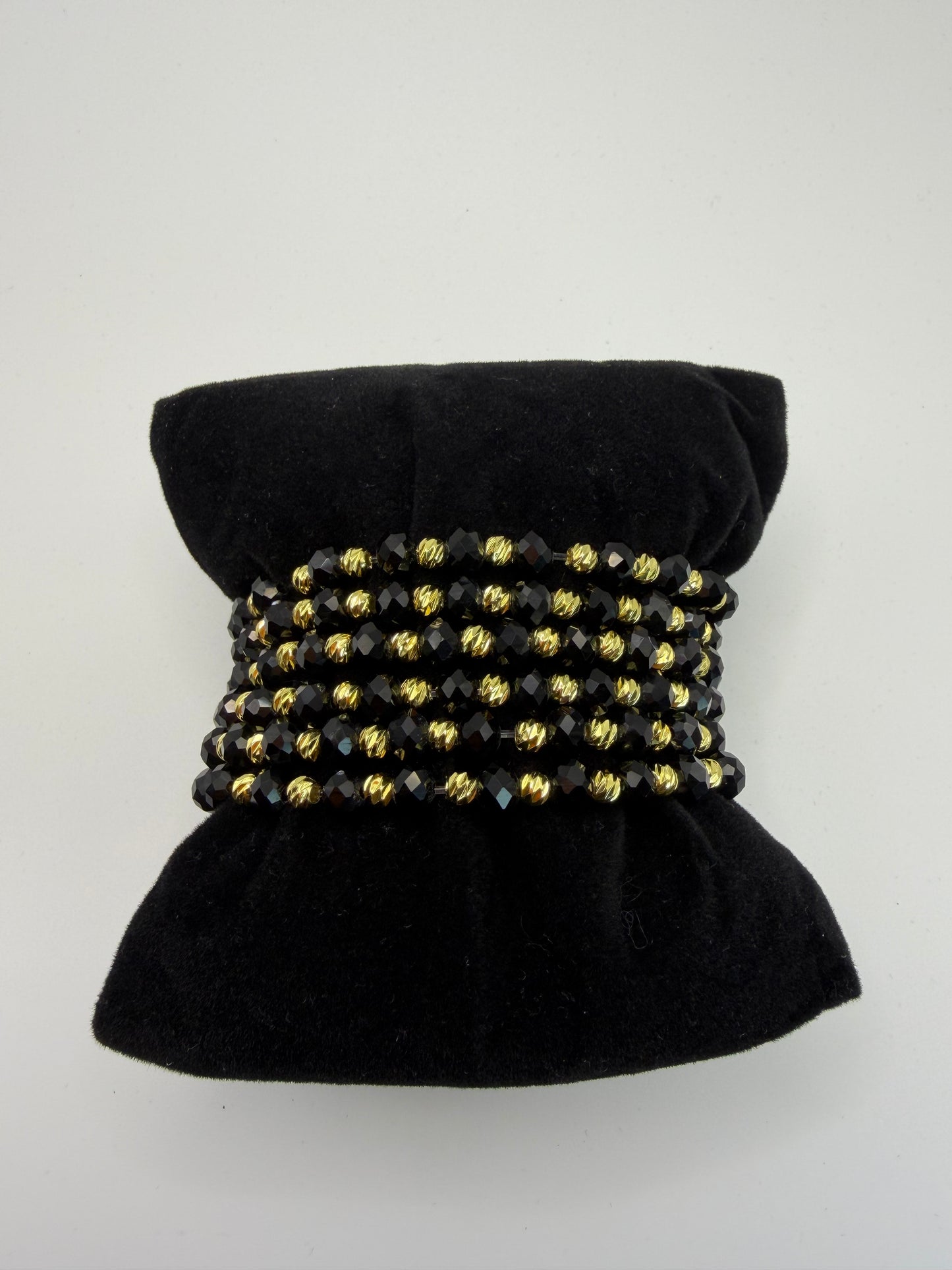 Diamond Cut Gold and Black Bracelet