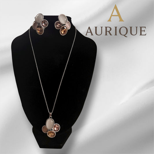 Four Coloured Earring,pendant with chain