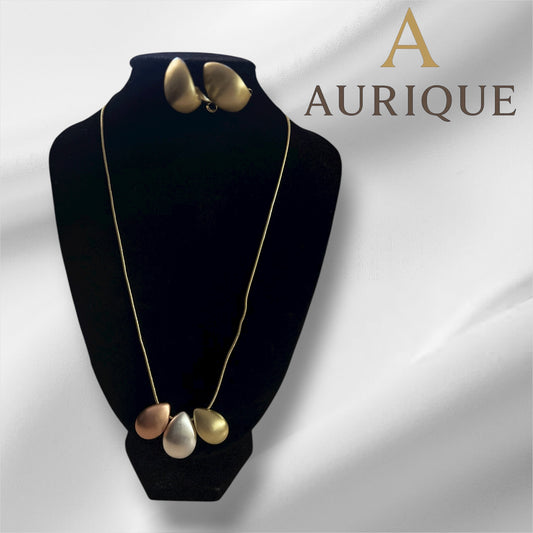 Three Tone Pearl Earring, Pendant with Chain