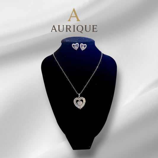 Love Earring, Pendant With Chain