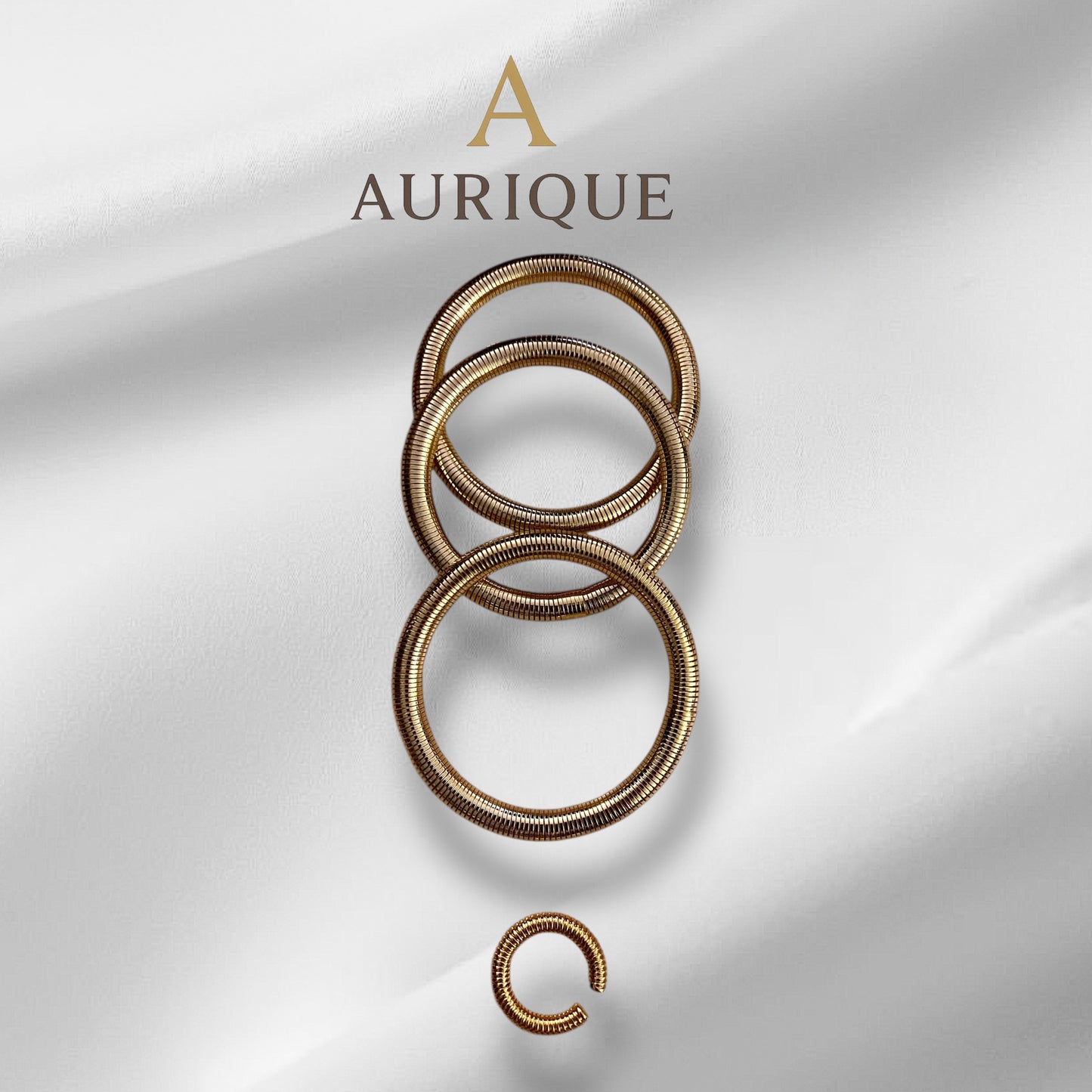 Gold Chord Bracelet With Ring