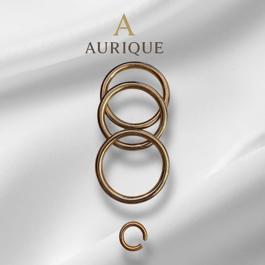 Gold Chord Bracelet With Ring